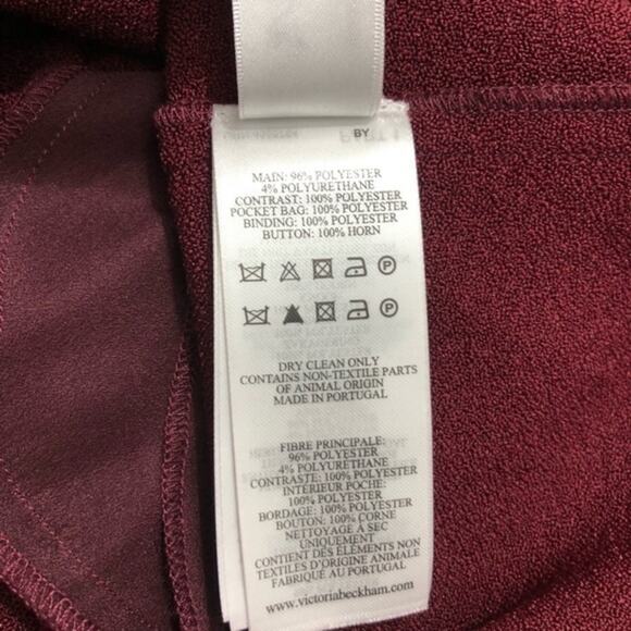 Victoria Beckham Iron Red Burgundy Sleeveless Crepe Mini Dress Size 0 NWT - Picture 8 of 9